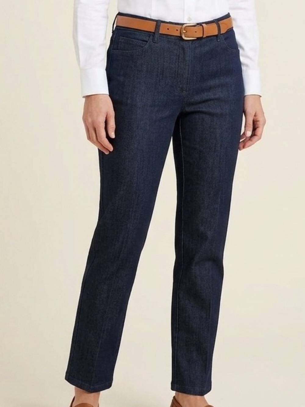 Khakis & Co Straight Leg Dress Denim Trousers Size 16
